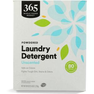 365 by Whole Foods Market, Powdered Laundry Detergent, Unscented, 80 HE Loads, 80 Ounce(80 Ounce (Pack of 1))