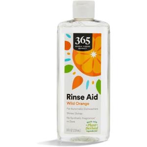365 by Whole Foods Market, Rinse Aid for Automatic Dishwashers, Wild Orange Scent, 8 Fl Oz(8 Fl Oz (Pack of 1))