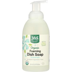 Whole Foods Market, Organic Foaming Dish Soap, Unscented, 18 Fl Oz(18 Ounce (Pack of 1))