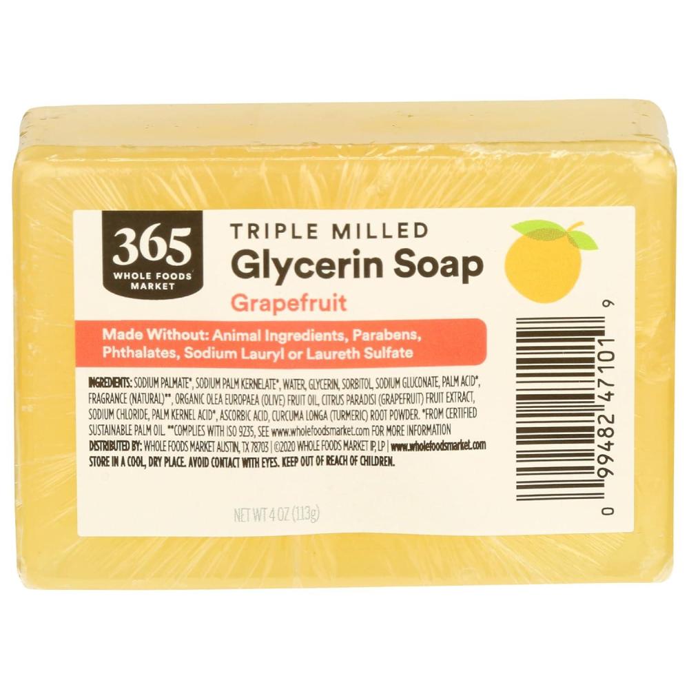 image:image365 by Whole Foods Market Translucent Lavender Soap Bar Triple Milled Glycerin Soap 4 OunceGrapefruit