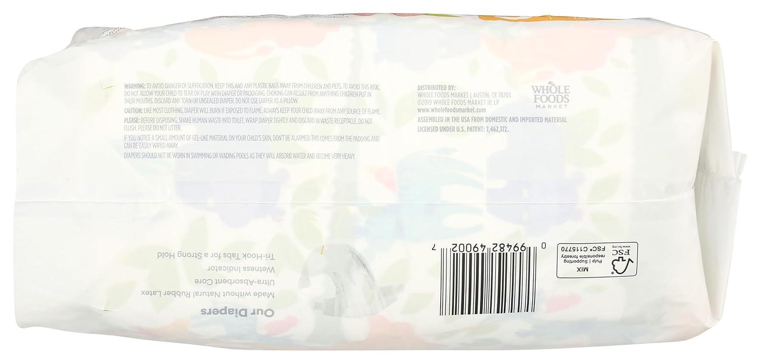 image:image365 by Whole Foods Market Soft amp Gentle Size 1 Diapers with Wetness Indicator UltraAbsorbent HypoAllergenic UltraAbsorbent 40 CountSize 5 Pack of 23