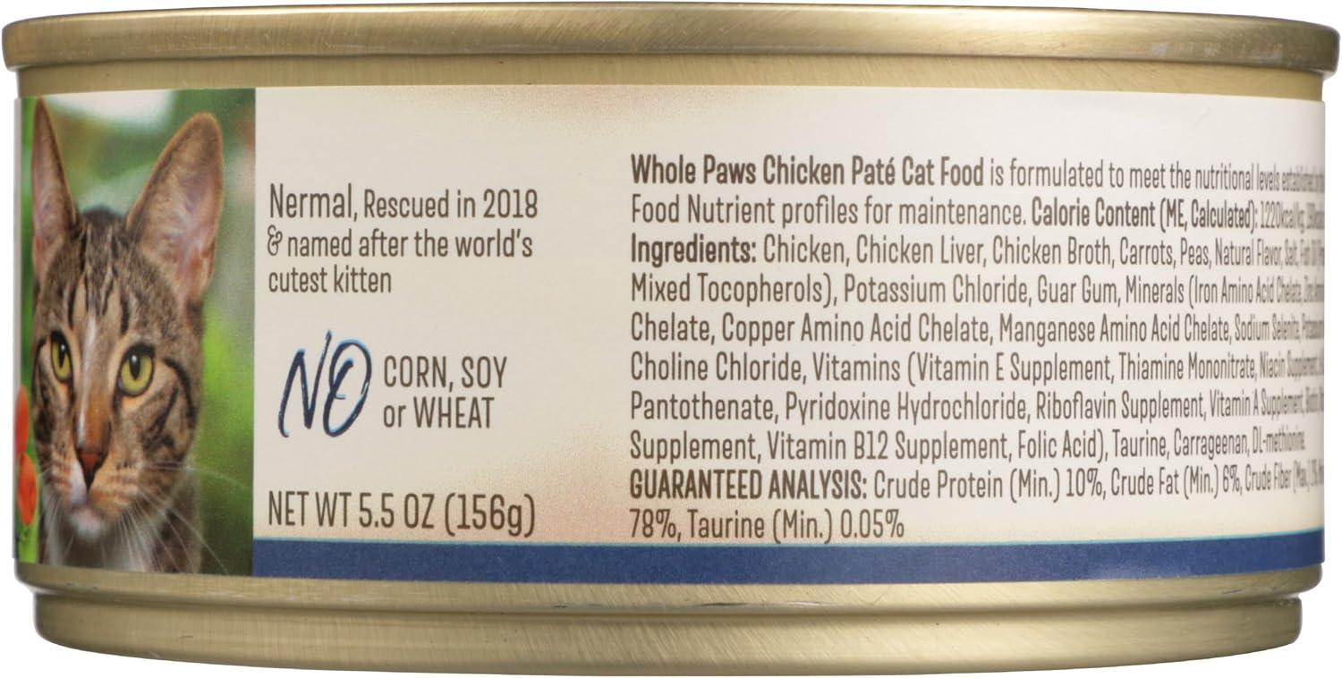 image:imageWhole Paws GrainFree Wet Cat Food Chicken Pat 55 OunceChicken
