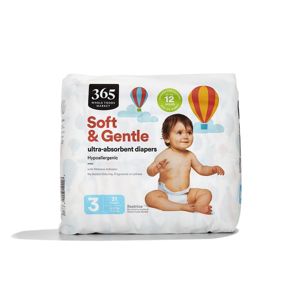 image:image365 by Whole Foods Market Soft amp Gentle Size 1 Diapers with Wetness Indicator UltraAbsorbent HypoAllergenic UltraAbsorbent 40 CountSize 3 31 Count