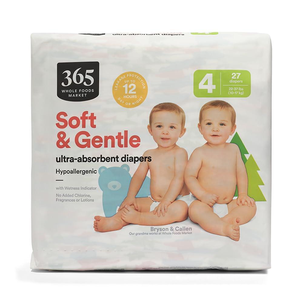 image:image365 by Whole Foods Market Soft amp Gentle Size 1 Diapers with Wetness Indicator UltraAbsorbent HypoAllergenic UltraAbsorbent 40 CountSize 4 27 Count