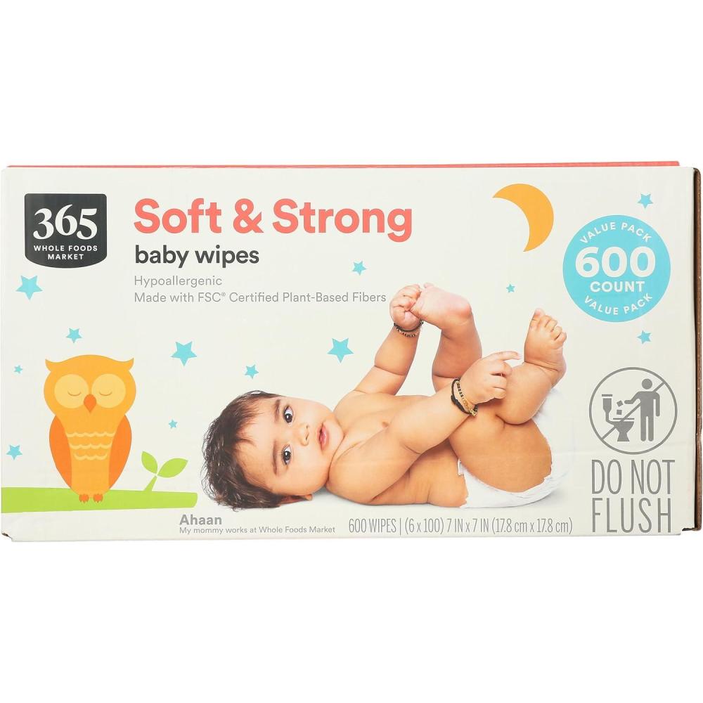 image:image365 by Whole Foods Market Soft amp Strong Disposable Baby Wipes FragranceFree 100 Count Pack of 6