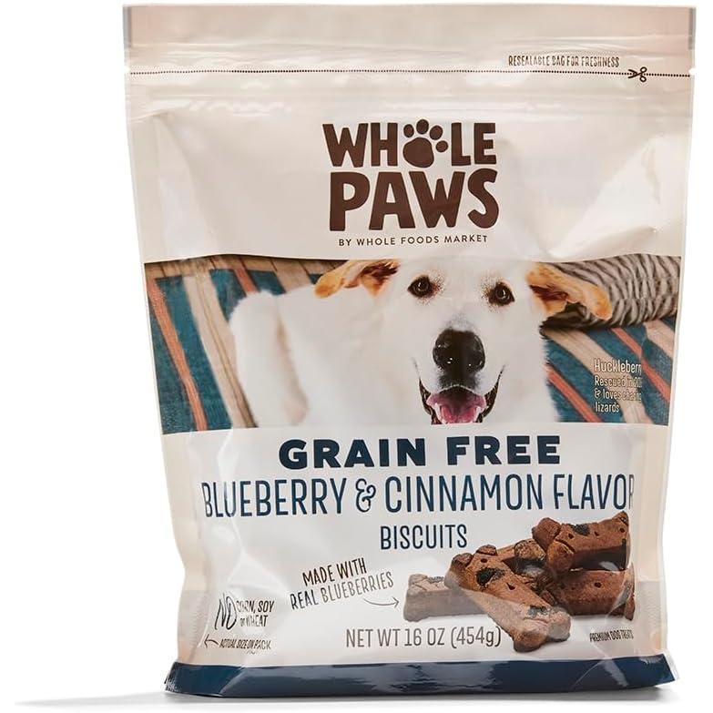 image:imageWhole Paws GrainFree Dog Biscuit Treats Blueberry amp Cinnamon Flavor 16 OunceBlueberry