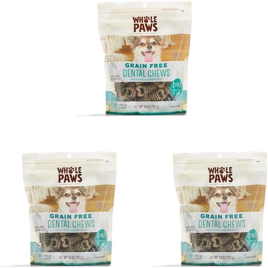 image:imageWhole Paws GrainFree Dog Dental Chews Small For Dogs 520 lbs 14 Ounce14 Ounce Pack of 3