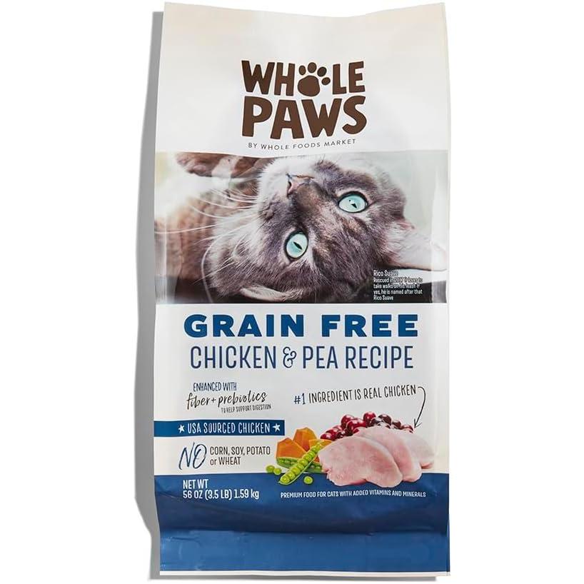 image:imageWhole Paws GrainFree Dry Cat Food Chicken amp Pea Recipe Enhanced with Fiber amp Prebiotics 35 lb35 Pound Pack of 1
