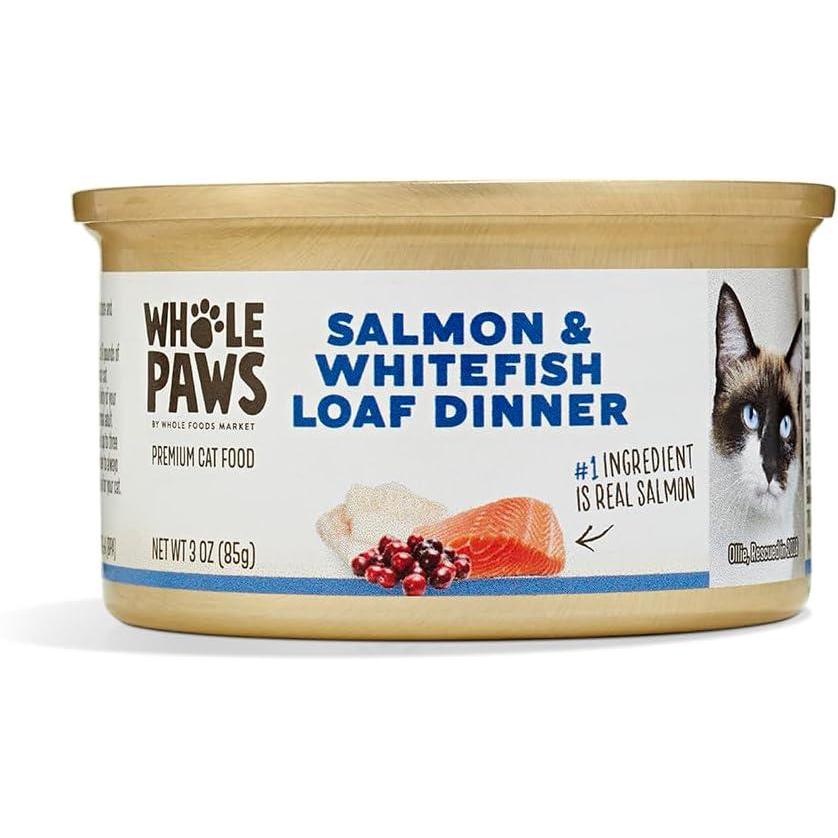 image:imageWhole Paws Wet Cat Food Salmon amp Whitefish Loaf Dinner 3 Ounce