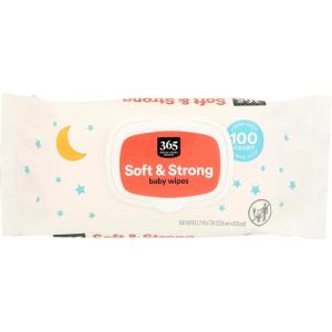 365 by Whole Foods Market, Soft & Strong Disposable Baby Wipes, Fragrance-Free, 100 Count(100 Count (Pack of 1))