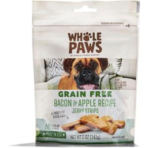 Whole Paws, Grain-Free Dog Jerky Treats, Baked Salmon Recipe, 5 Ounce(Bacon & Apple)