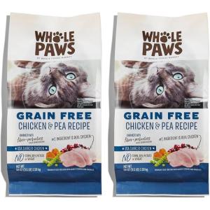 Whole Paws, Grain-Free Dry Cat Food, Chicken & Pea Recipe, Enhanced with Fiber & Prebiotics, 3.5 lb(3.5 Pound (Pack of 2))