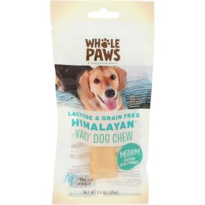 Whole Paws, Himalayan Yaky Dog Chew, Lactose & Grain Free, Medium (for Dogs 35 lbs & Under), 2.3 Ounce(1 Count (Pack of 1))