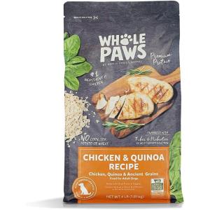 Whole Paws by Whole Foods Market, Adult Dog Food, Chicken & Quinoa Recipe, 4 Pound(Chicken & Quinoa)