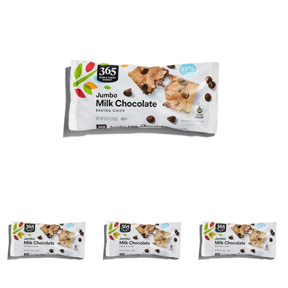 image:image365 by Whole Foods Market Jumbo Milk Chocolate Baking Chips 10 oz10 Ounce Pack of 4