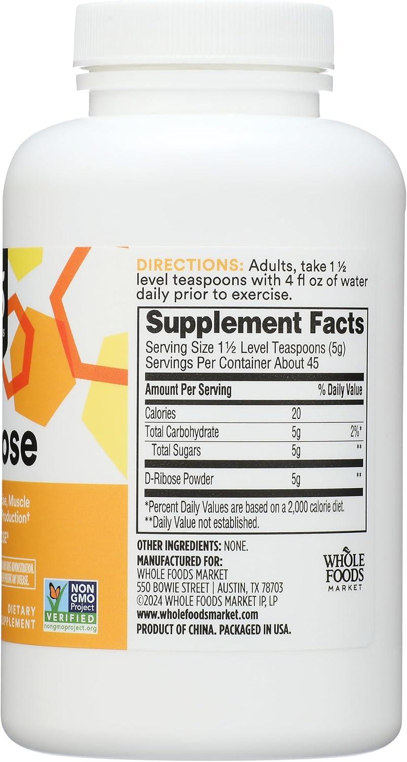 image:imageWhole Foods Market DRibose 8 Ounce8 Ounce Pack of 1