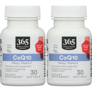 365 by Whole Foods Market, CoQ10 100 MG Plus Vitamin E, 30 Count(30 Count (Pack of 2))