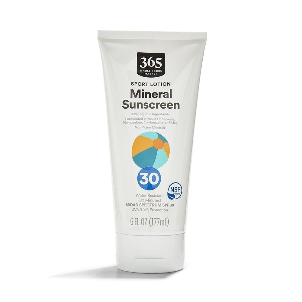 image:image365 by Whole Foods Market Sport Lotion Mineral Sunscreen SPF 30 Water Resistant 80 Minutes 6 Fl Oz6 Fl Oz Pack of 1