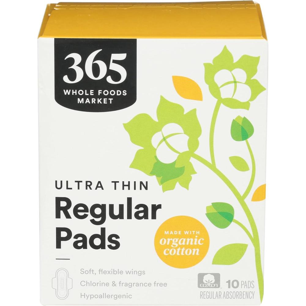 image:image365 by Whole Foods Market Ultra Thin Pads with Wings Regular Absorbency Made with Organic Cotton 10 Count10 Count