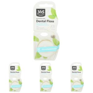365 by Whole Foods Market, Expanding Dental Floss, Natural Mint Flavor with Beeswax Coating, 55 Yds(165 Foot (Pack of 4))