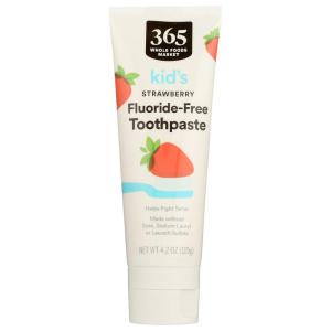 365 by Whole Foods Market, Kid’s Fluoride-Free Toothpaste, Strawberry, 4.2 Ounce(4.2 Ounce (Pack of 1))