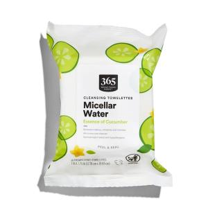 365 by Whole Foods Market, Micellar Water Cleansing Towelettes, Essence of Cucumbers, 30 Count(Cucumber)