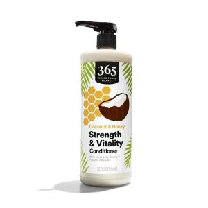 365 by Whole Foods Market, Strength & Vitality Conditioner with Royal Jelly, Honey & Propolis Extracts, Coconut & Honey Scent, 32 Fl Oz
