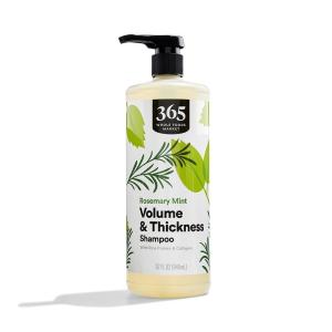 365 by Whole Foods Market, Volume & Thickness Shampoo with Rice Protein & Collagen, Rosemary Mint Scent, 32 Fl Oz(32 Fl Oz (Pack of 1))