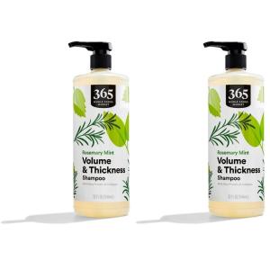 365 by Whole Foods Market, Volume & Thickness Shampoo with Rice Protein & Collagen, Rosemary Mint Scent, 32 Fl Oz(32 Fl Oz (Pack of 2))